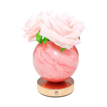 Luminária Abajur Esfera Rosas