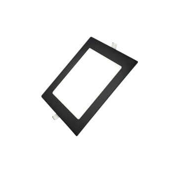 Painel Led Embutir | Quadrado - Preto - 12W
