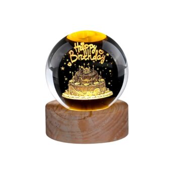 Luminária 3D Bola de Cristal | Happy Birthday