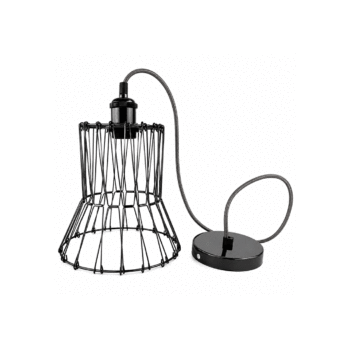 PENDENTE DECORATIVA MULTIFORMAS DE METAL PRETO