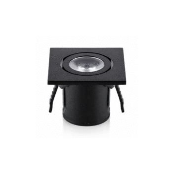 MINI SPOT LED EMBUTIDO PARA MOVEIS QUAD. 1W PRETO