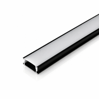 PERFIL ALUMINIO 2METROS PRETO SOBREPOR 17X7