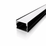 PERFIL ALUMINIO 2METROS PRETO SOBREPOR GND 20x15