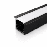 PERFIL ALUMINIO 2METROS PRETO EMBUTIR 50,4X35