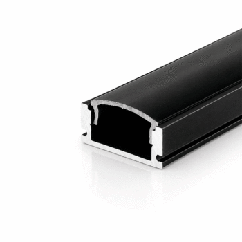 PERFIL ALUMINIO 2METROS LENTE FUME PRETO SOBREPOR 17X7