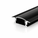 PERFIL ALUMINIO 2M LENTE FUME PRETO EMBUTIR 23,6X7