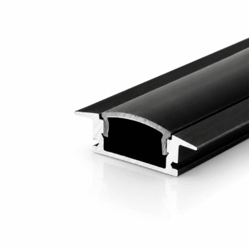 PERFIL ALUMINIO 2M LENTE FUME PRETO EMBUTIR 23,6X7