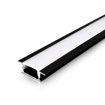 PERFIL ALUMINIO 3M PRETO EMBUTIR 23,6X7