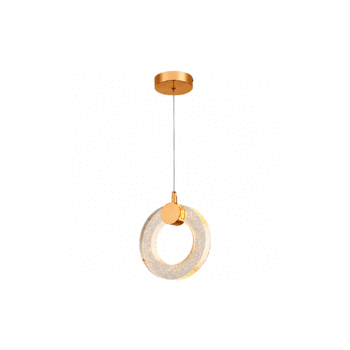 PENDENTE CÍRCULO DOURADO LED 6W