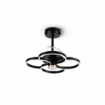 PLAFON LED RINGWIND CRISTAL 21''533,4MM 63W TRIRINGS PRETO