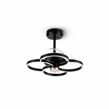 PLAFON LED RINGWIND CRISTAL 21''533,4MM 63W TRIRINGS PRETO