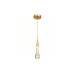 PENDENTE GOTA DOURADO LED 20CM 6W