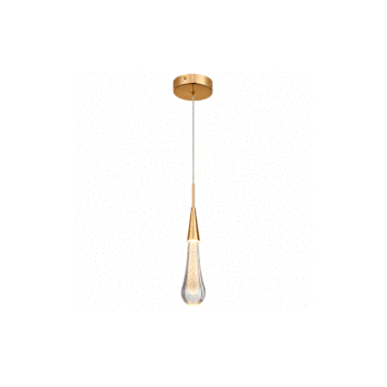 PENDENTE GOTA DOURADO LED 30CM 6W